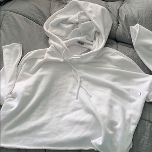 White aerie cropped hoodie